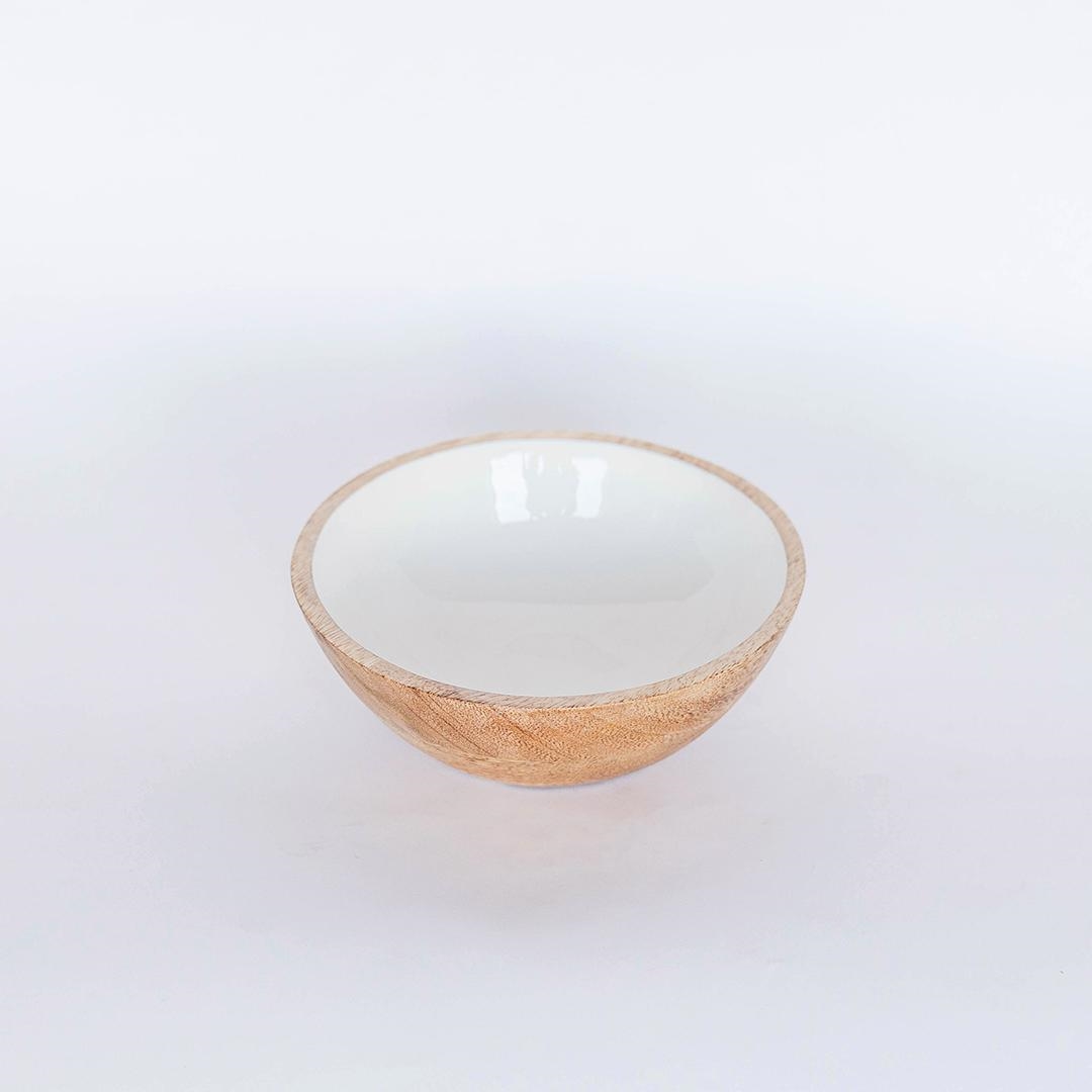 FP-ULCR-008-W Brown With White Interior Decorative Bowl