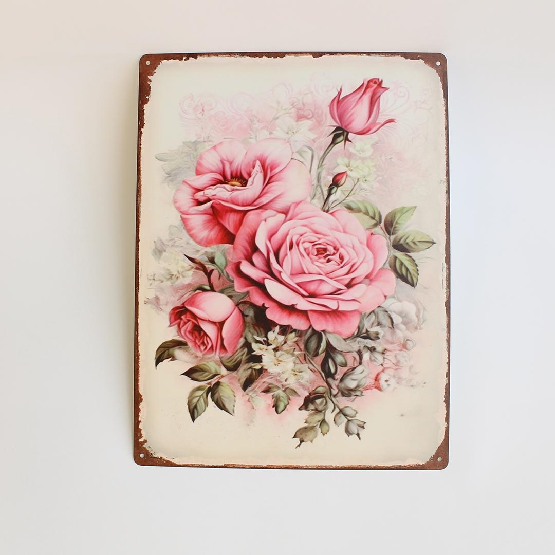 FP-MIN-538 Bouquet Of Pink Roses Sign