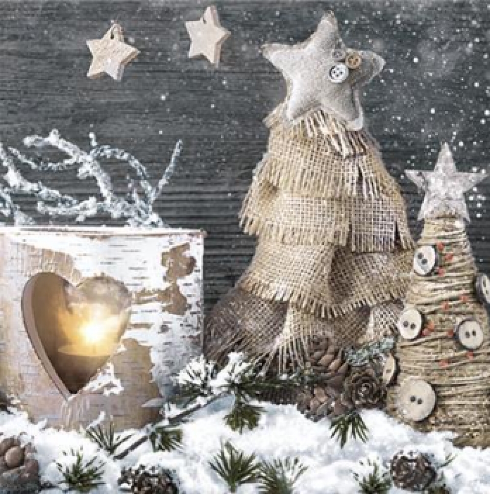 FP-PMK-031 Set Of 20 Rustic Christmas DecorPattern Napkins