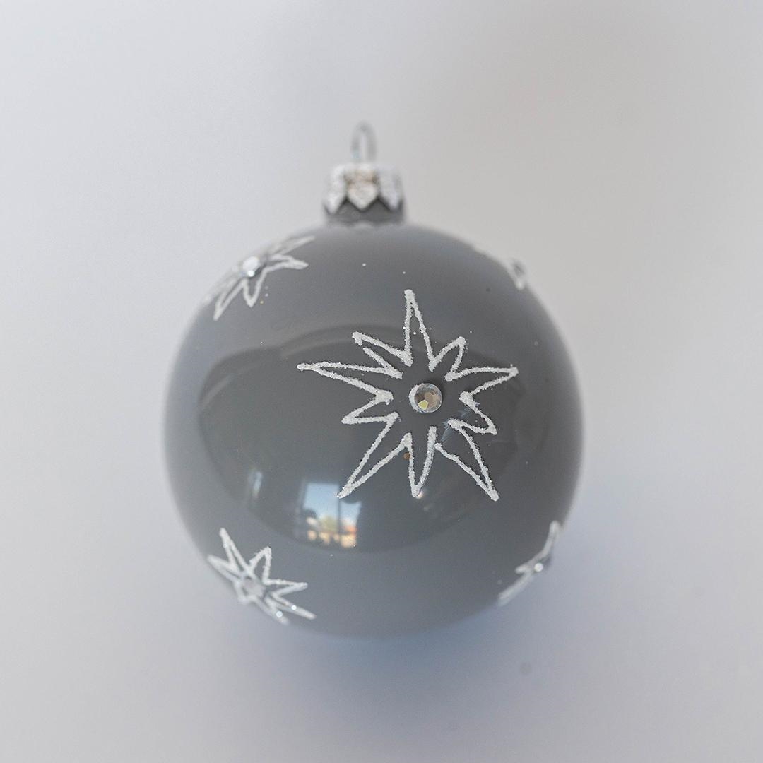 FP-RBL-005 Snowy Star Pattern Ball Ornament