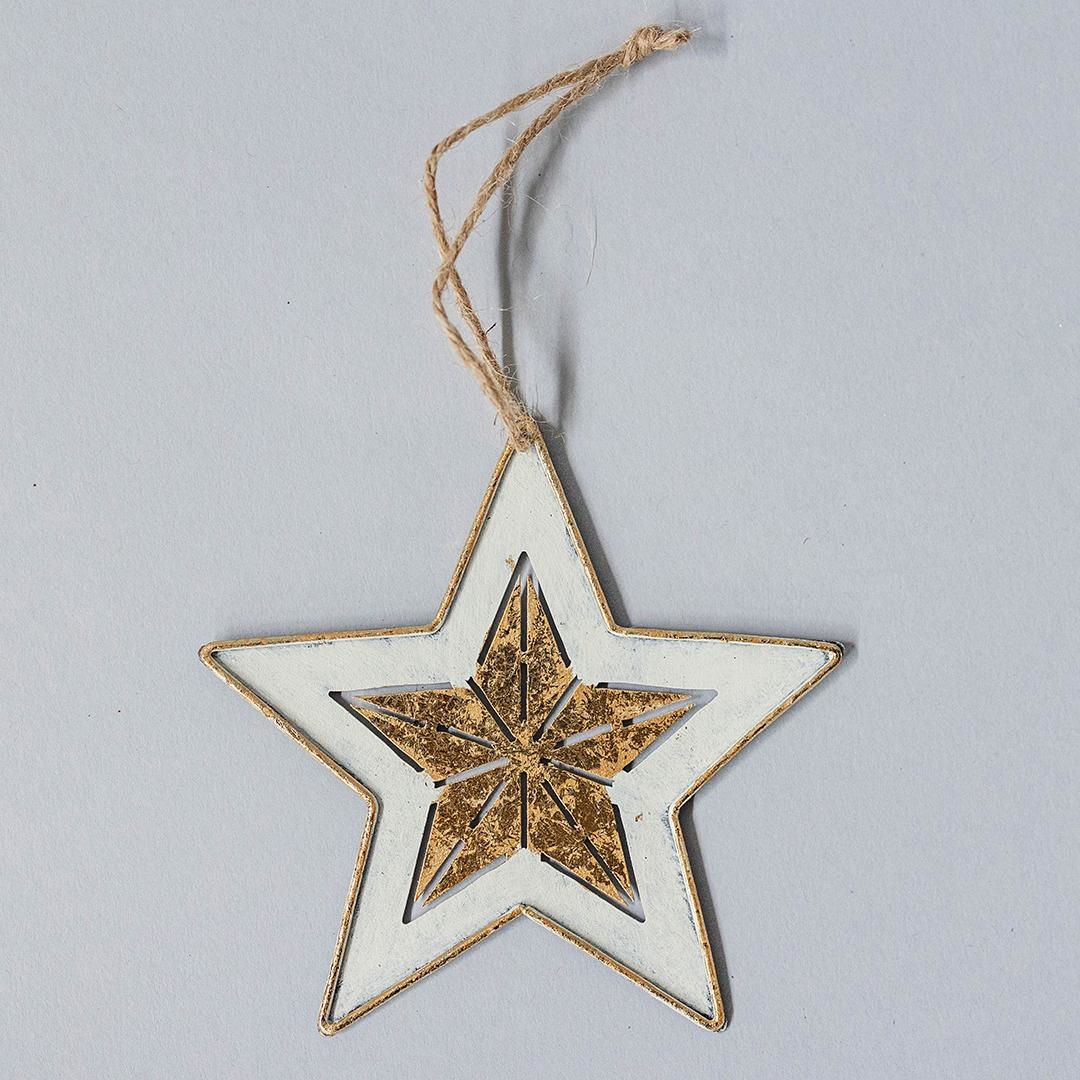 FP-HUS-600 Antiqued Look Hanging Star Ornament