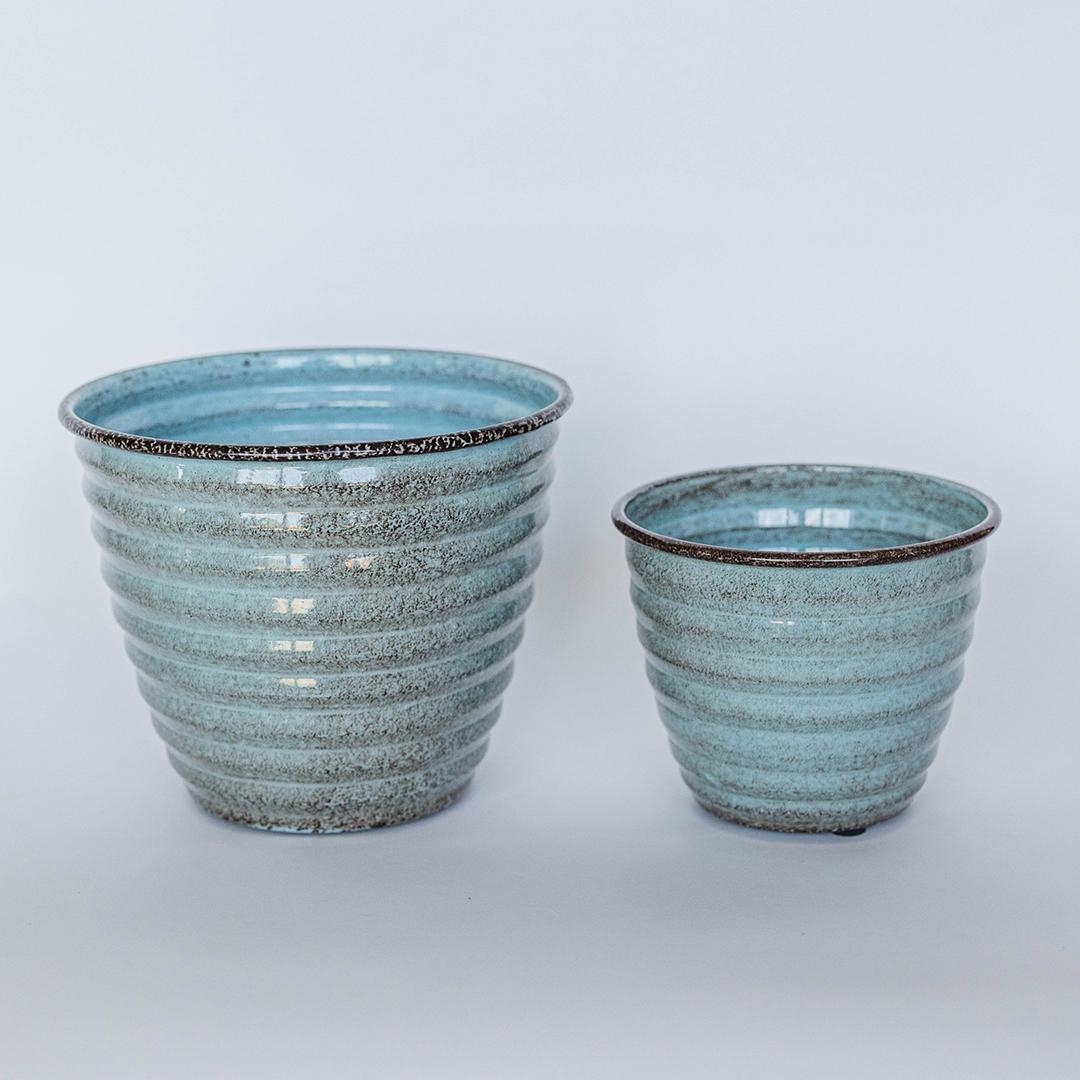 FP-UDIE-012 Set Of 2 Blue Avondale Planters
