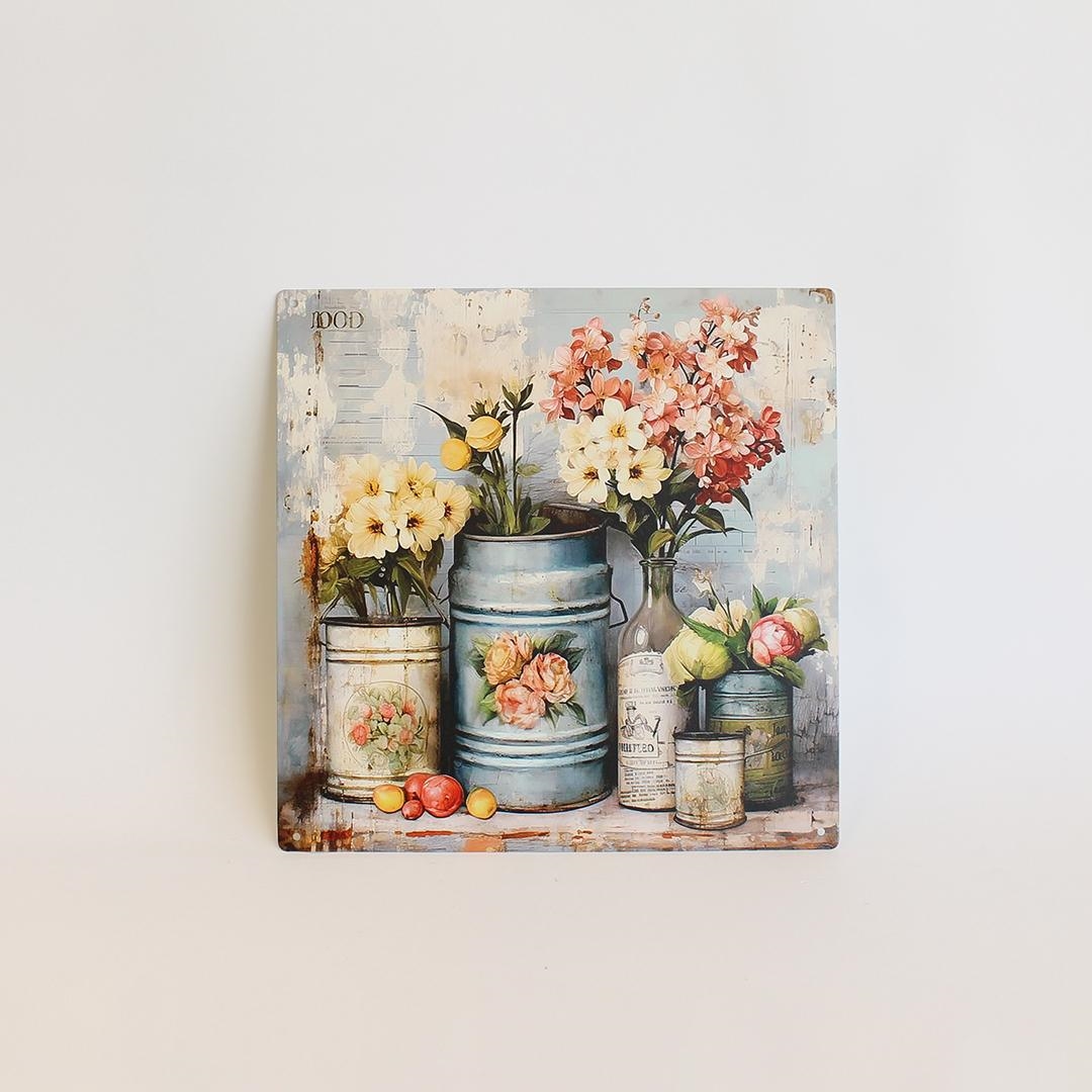 FP-MIN-502 Flowers In Cans Wall Decor