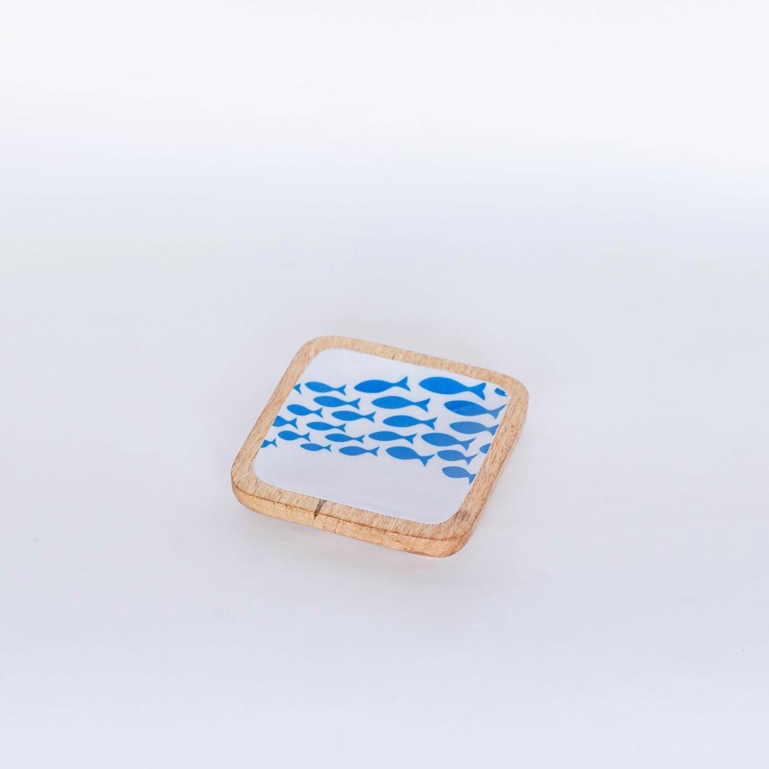FP-ULCR-016-F School Of Fish On Wood Coaster
