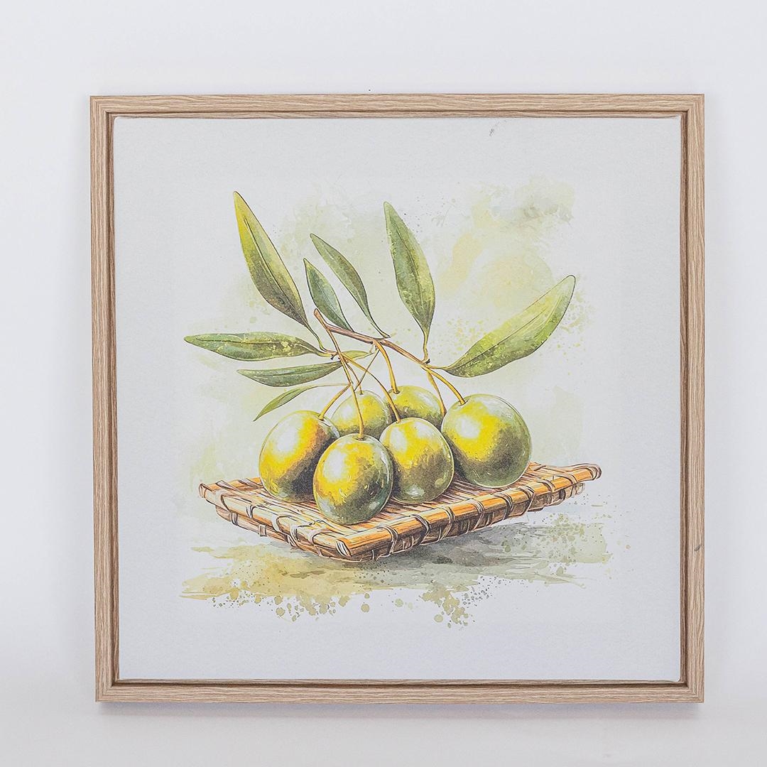 FP-XIN-142 Olives On A Tray Canvas Print Framed Artwork