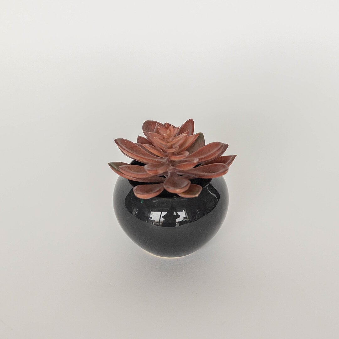 FP-HAC-046 Red Succulent In Ceramic Pot Faux Plants And Trees