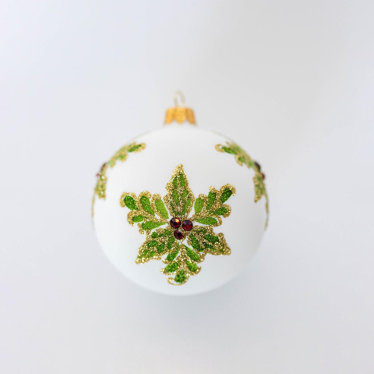 FP-RBL-029 Holly Berries Pattern Ball Ornament