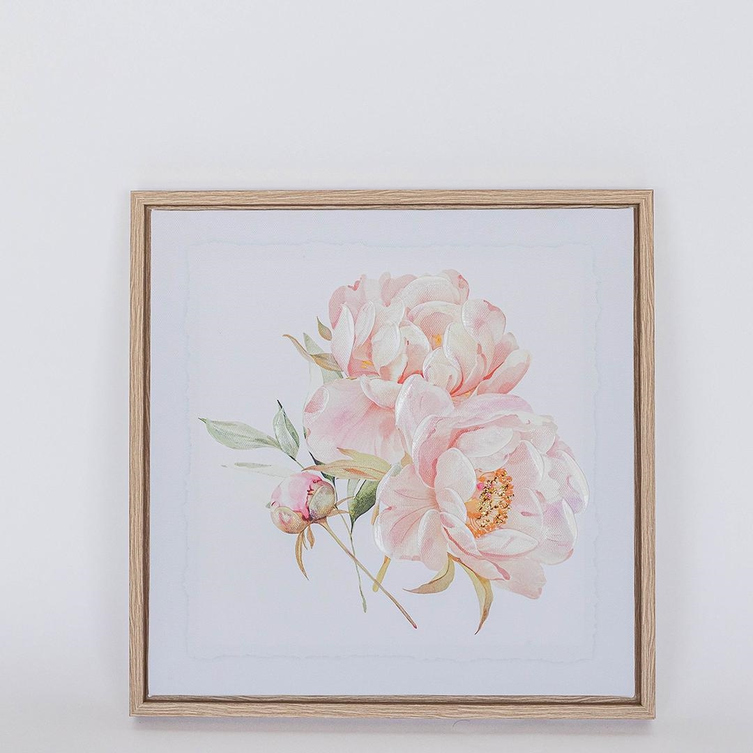 FP-XIN-128 Peonies In Bloom Canvas Print Framed Artwork