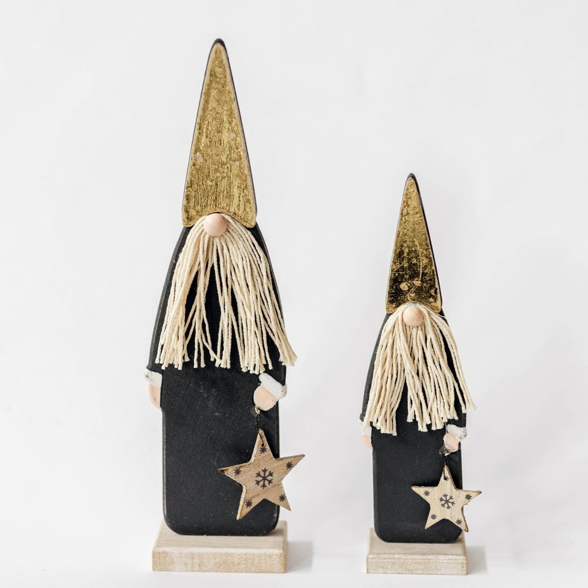FP-HUS-598 Set Of 2 Wizard Gnomes Holding Stars Figurines