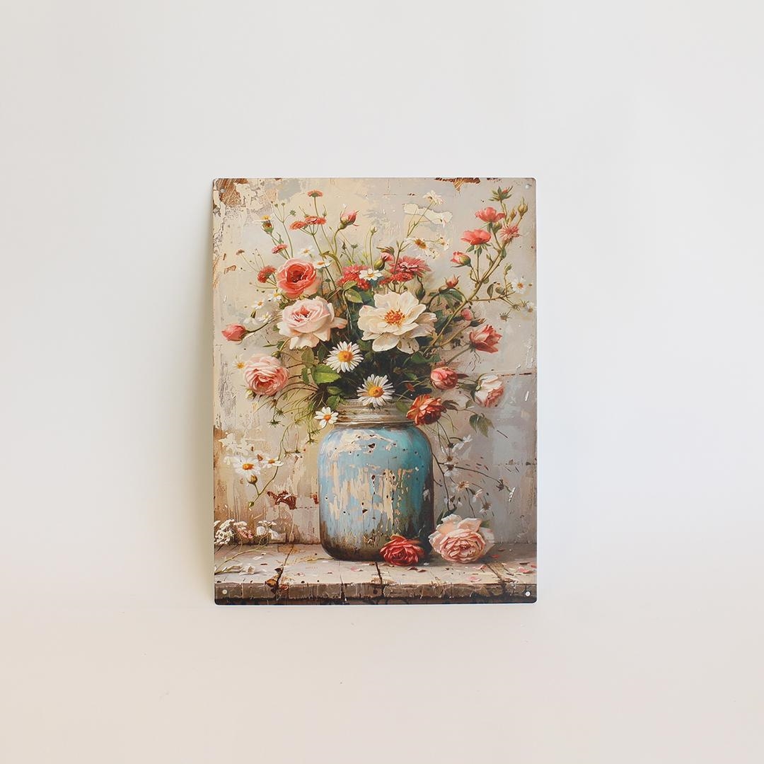 FP-MIN-442 Roses And Daisies In A Jar Wall Decor