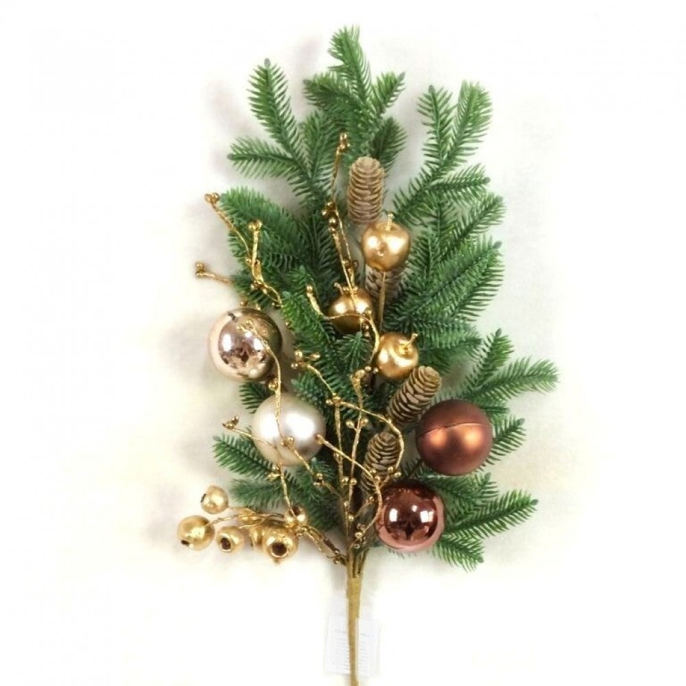 AI-FL7195 Pine Bough And Cones With Berries And Balls Pick