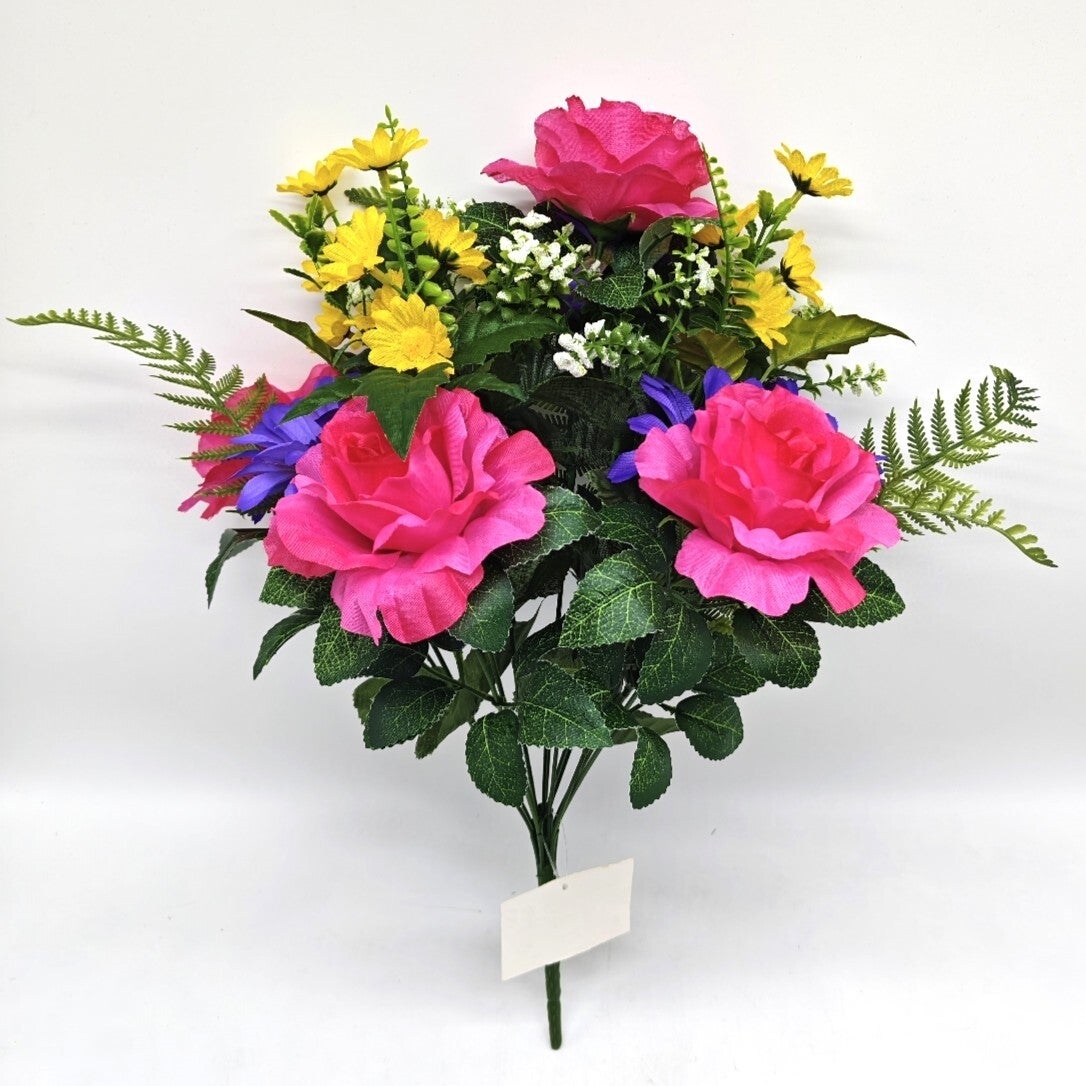 AI-FL7184 Mixed Roses- Mums- Blooms And Greenery Artificial Flowers