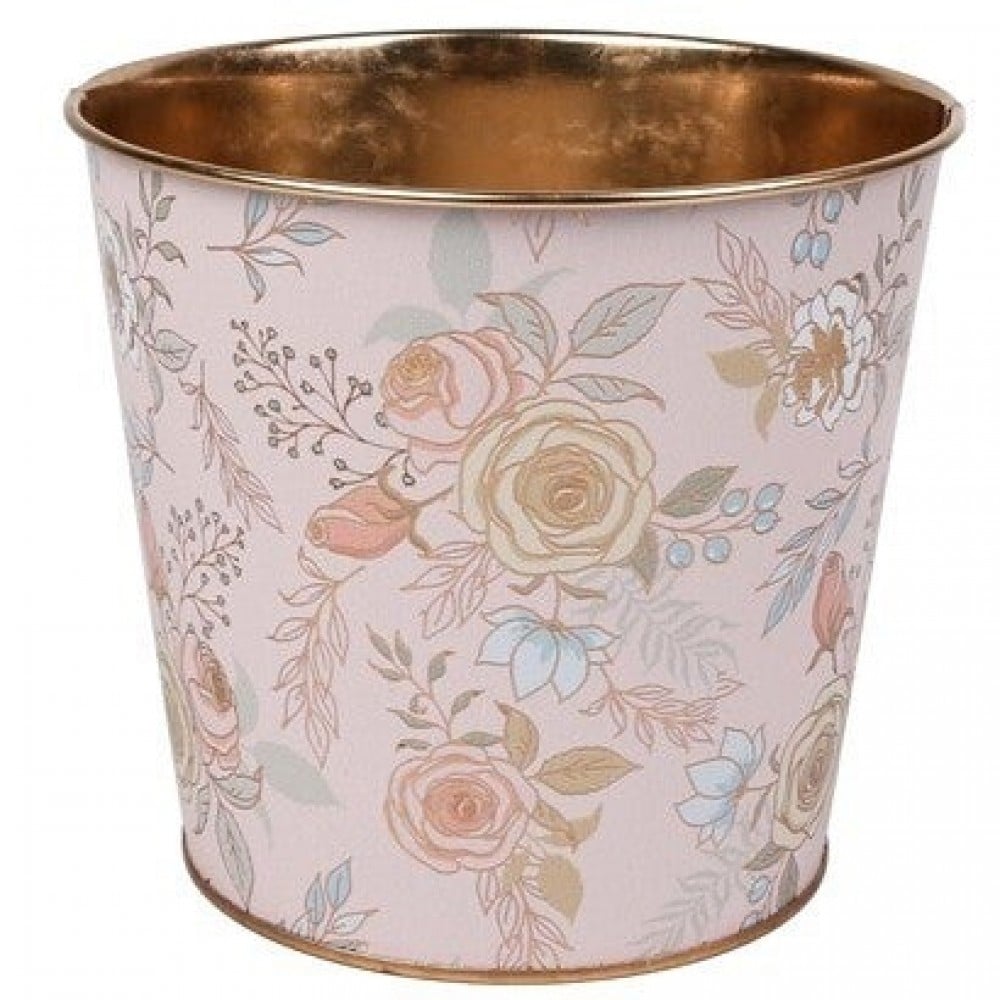 AI-GA3510-4033 Victorian Roses Printed Metal Planter