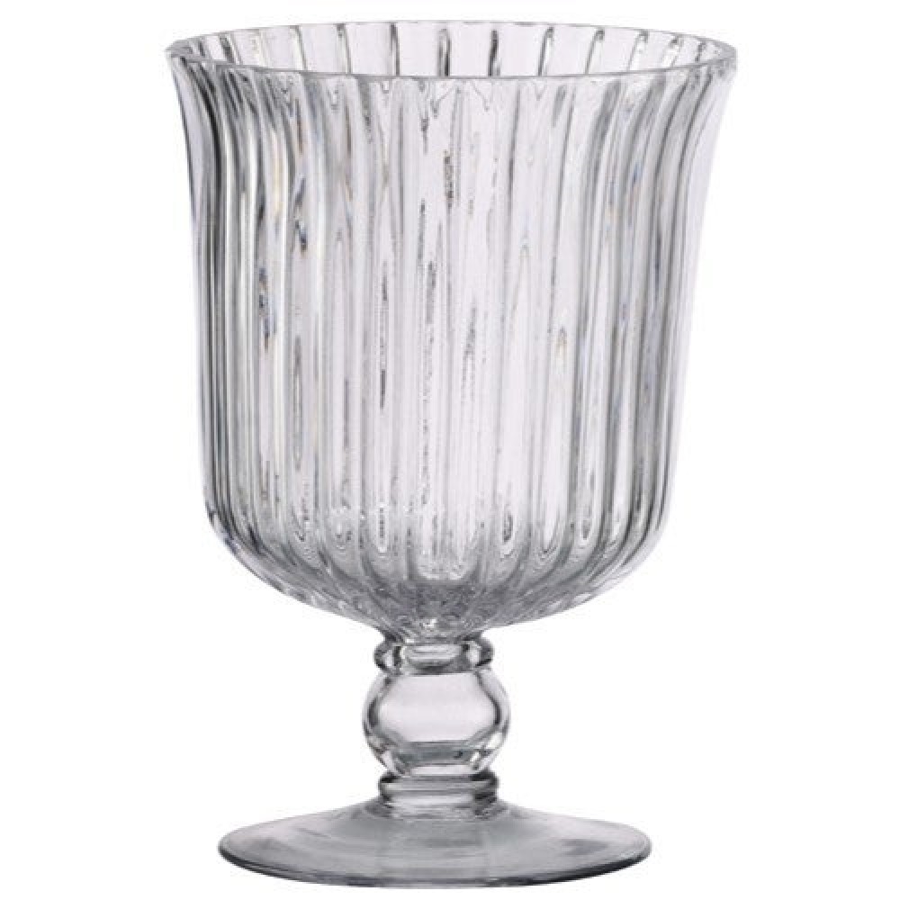 AI-GL493 Ribbed Pedestal Vase