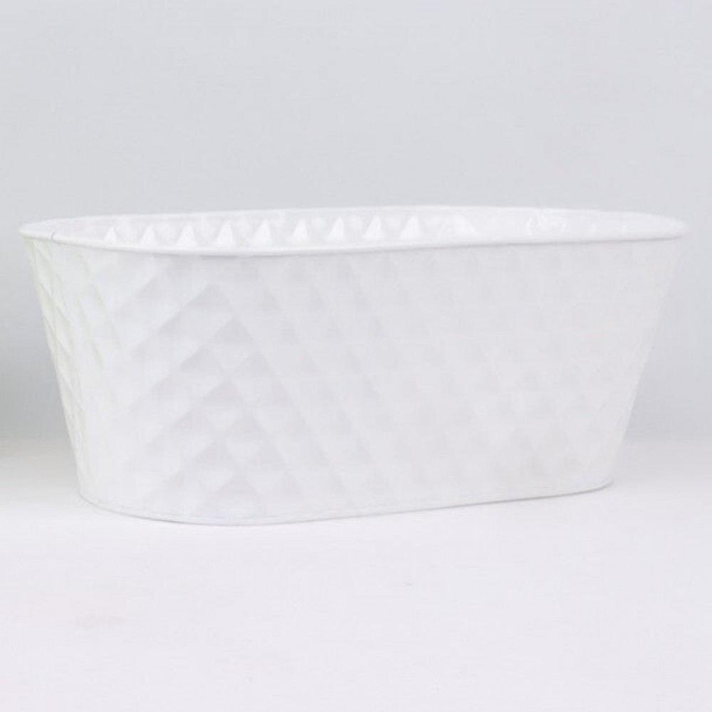 AI-GA3465-324 Shiny White Embossed Diamond Pattern Bucket