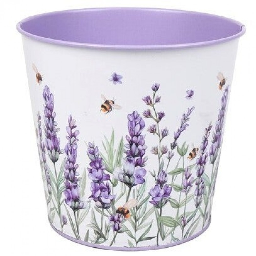 AI-GA3510-4030 Lavender Field Printed Metal Planter