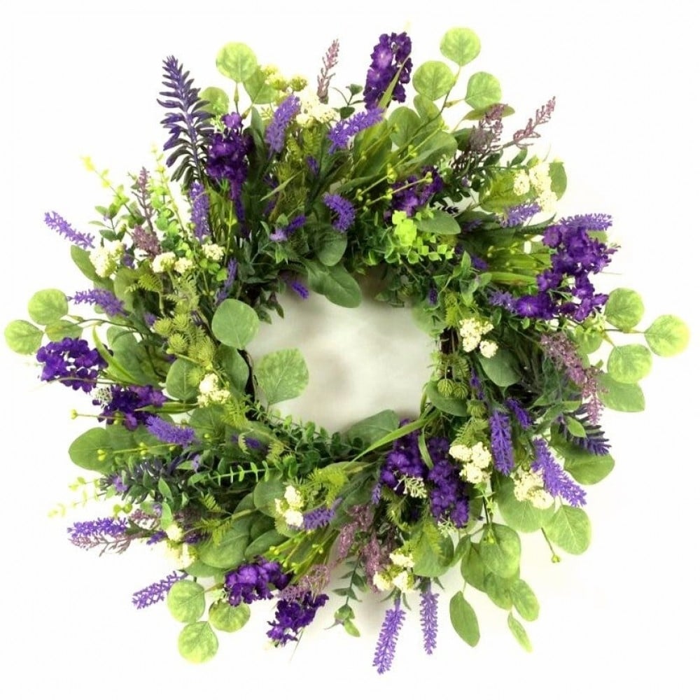 AI-FL7211 Purple Lavender And Green Eucalyptus Wreath