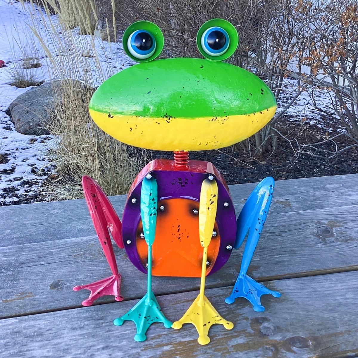AI-GG9648 Multi Colored Frog Garden Sculpture