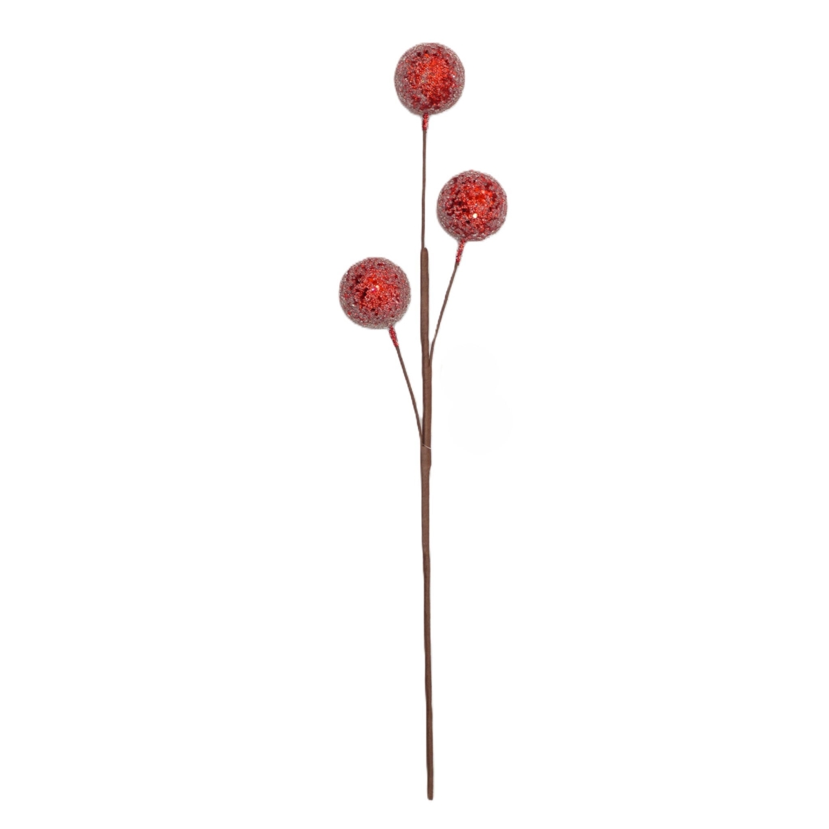 AI-FL7233RED Glitter Red 3 Ball Ornaments Pick