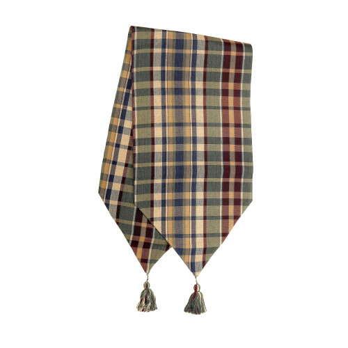 13 x 72 in. Ribbed Table Runner with Tassels, Army