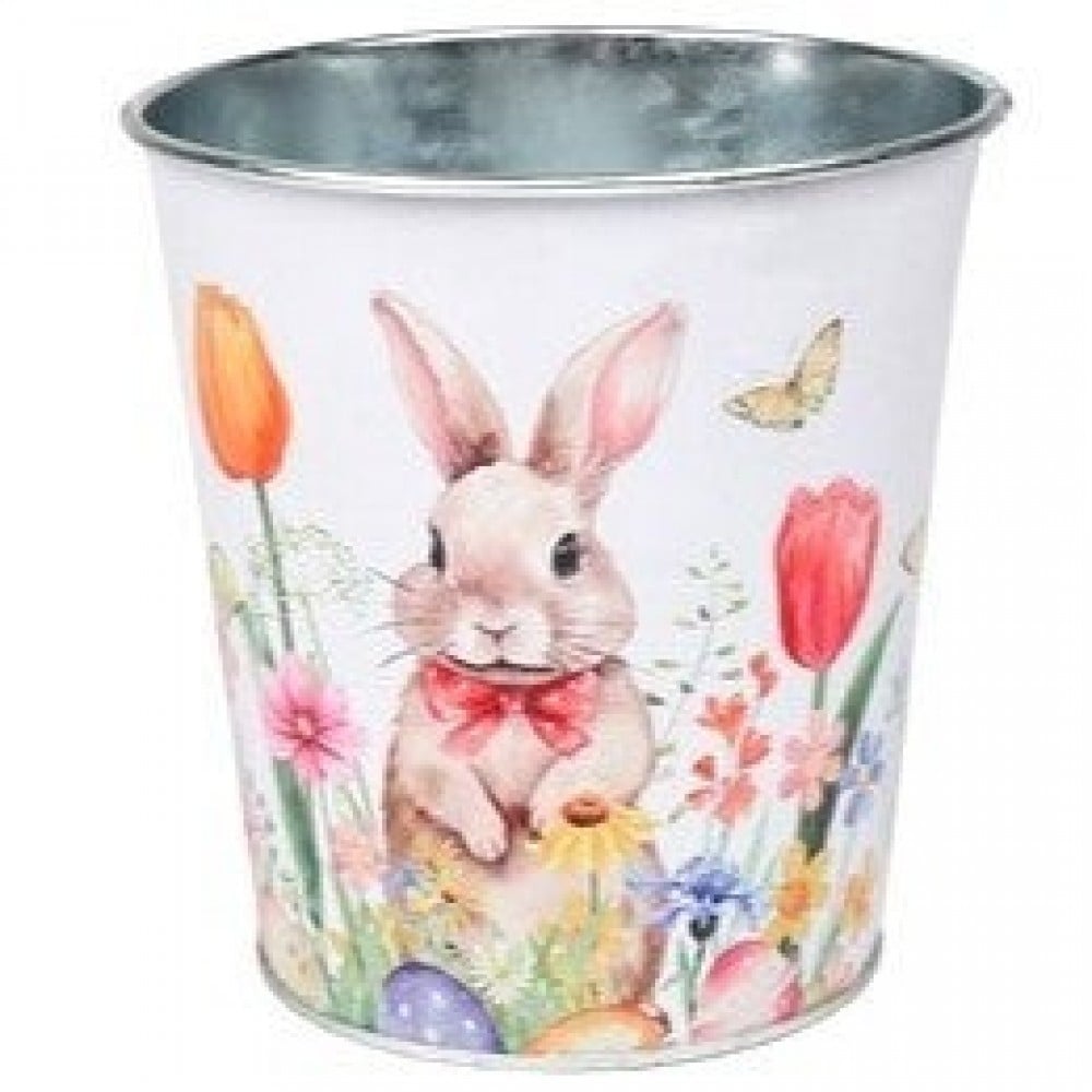 AI-GA3510-512 Garden Bunny Printed Metal Planter
