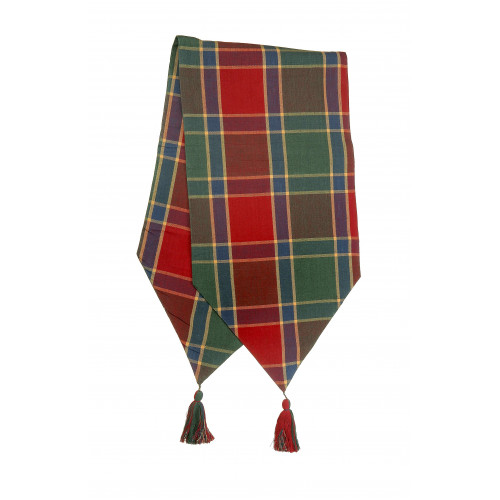 13 x 54 in. Ribbed Table Runner with Tassels, Festive Jewel