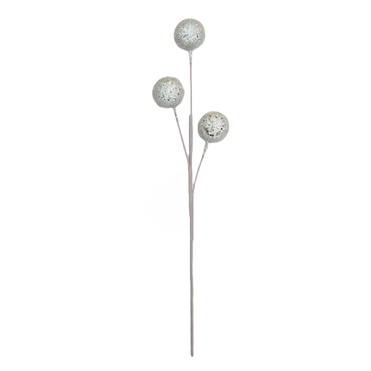 AI-FL7233SI Glitter Silver 3 Ball Ornaments Pick