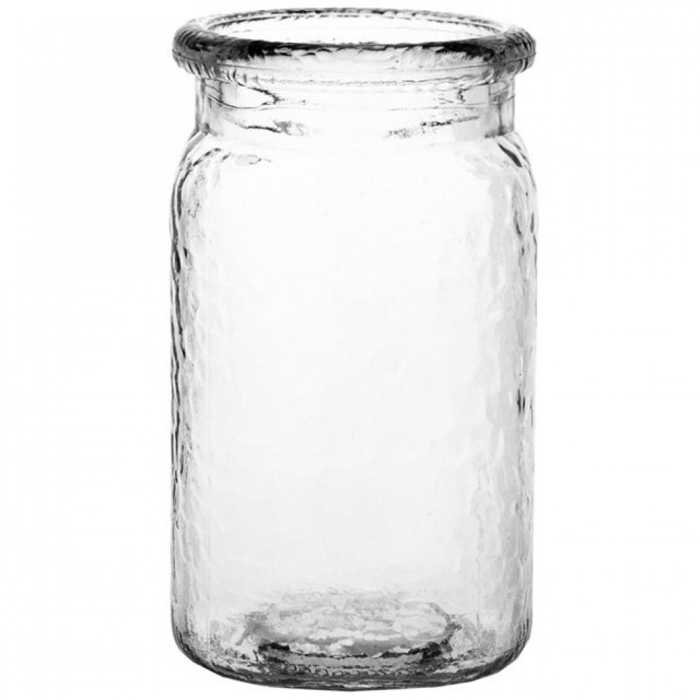 AI-GL486CLR Hammered Clear Jar Shape Vase