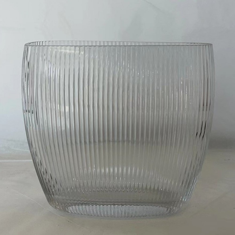 AI-GL495 Ribbed Bowl Shape Vase