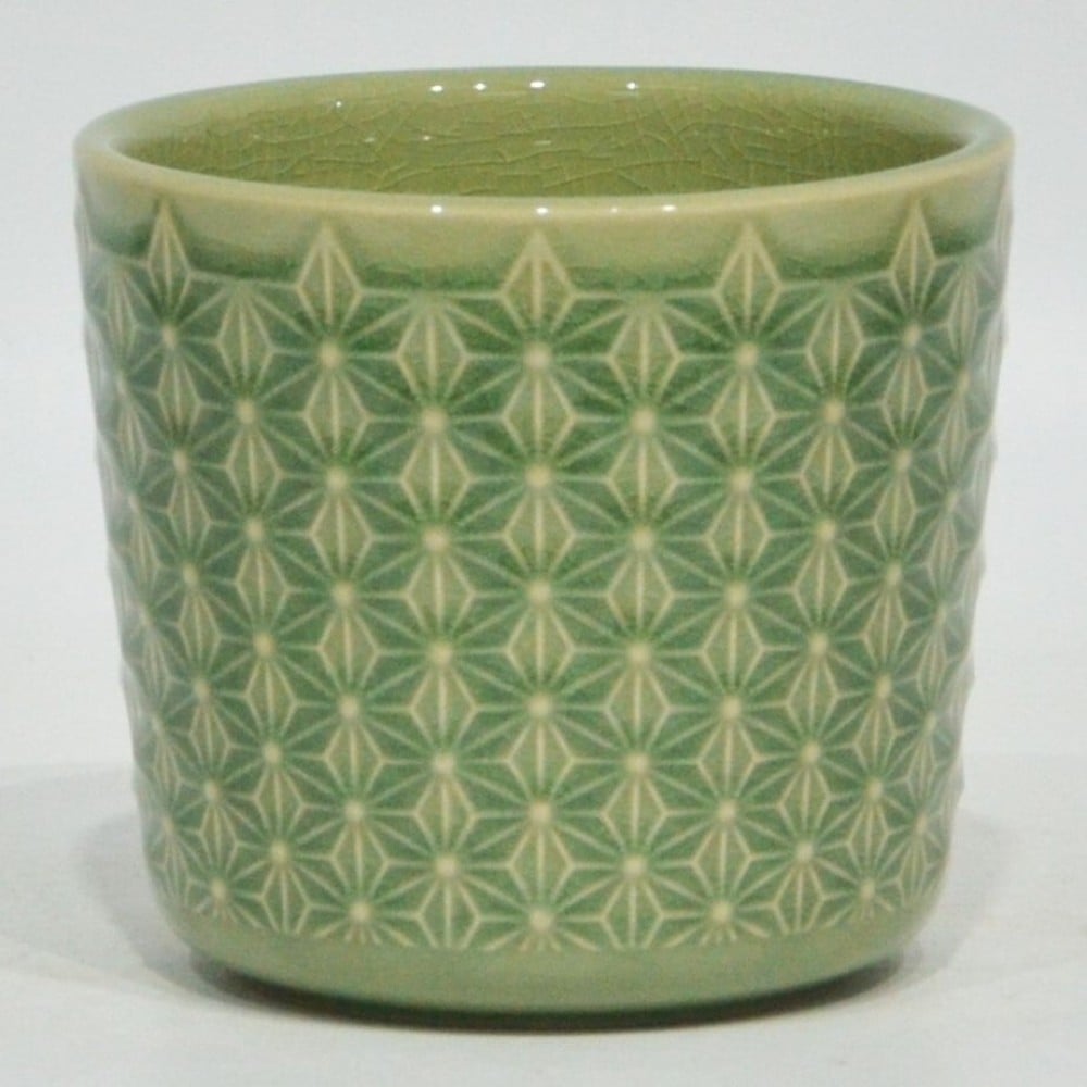 AI-CE05-318 Light Green Floral Patterned Planter