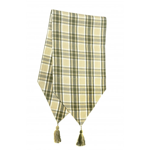 13 x 72 in. Ribbed Table Runner with Tassels, Tulsi