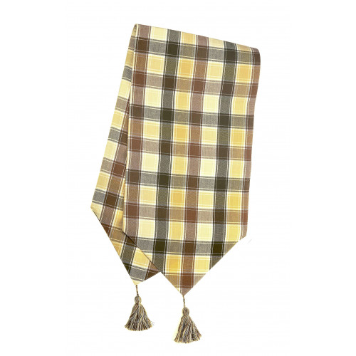 13 x 72 in. Ribbed Table Runner with Tassels, Tulip