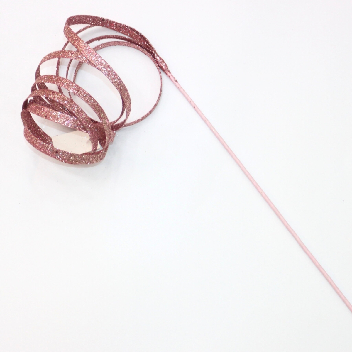 AI-FL7231PI Curly Pink Glitter Pick Decoration