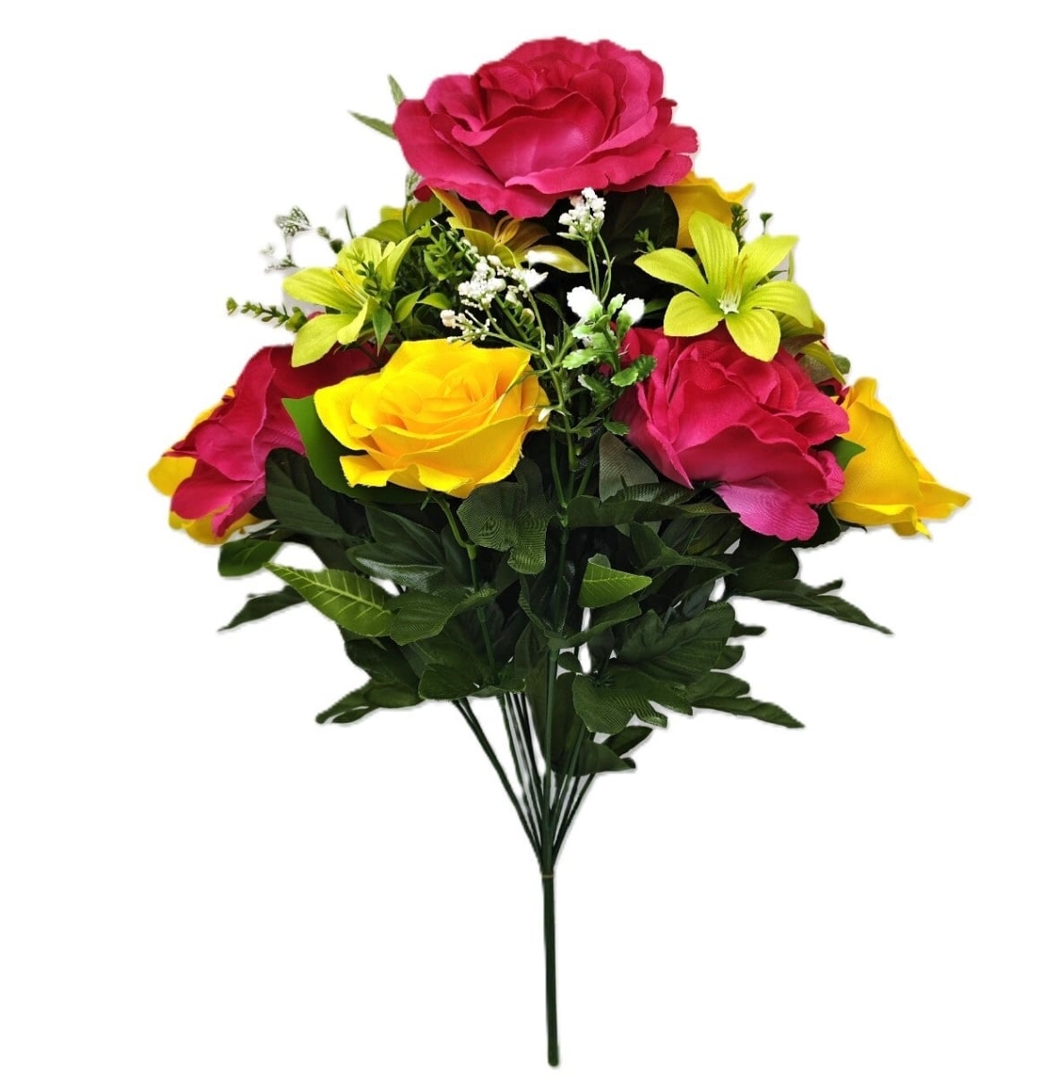 AI-FL7185 Mixed Roses- Bifurcated Florets And Grass Stalks Artificial Flowers