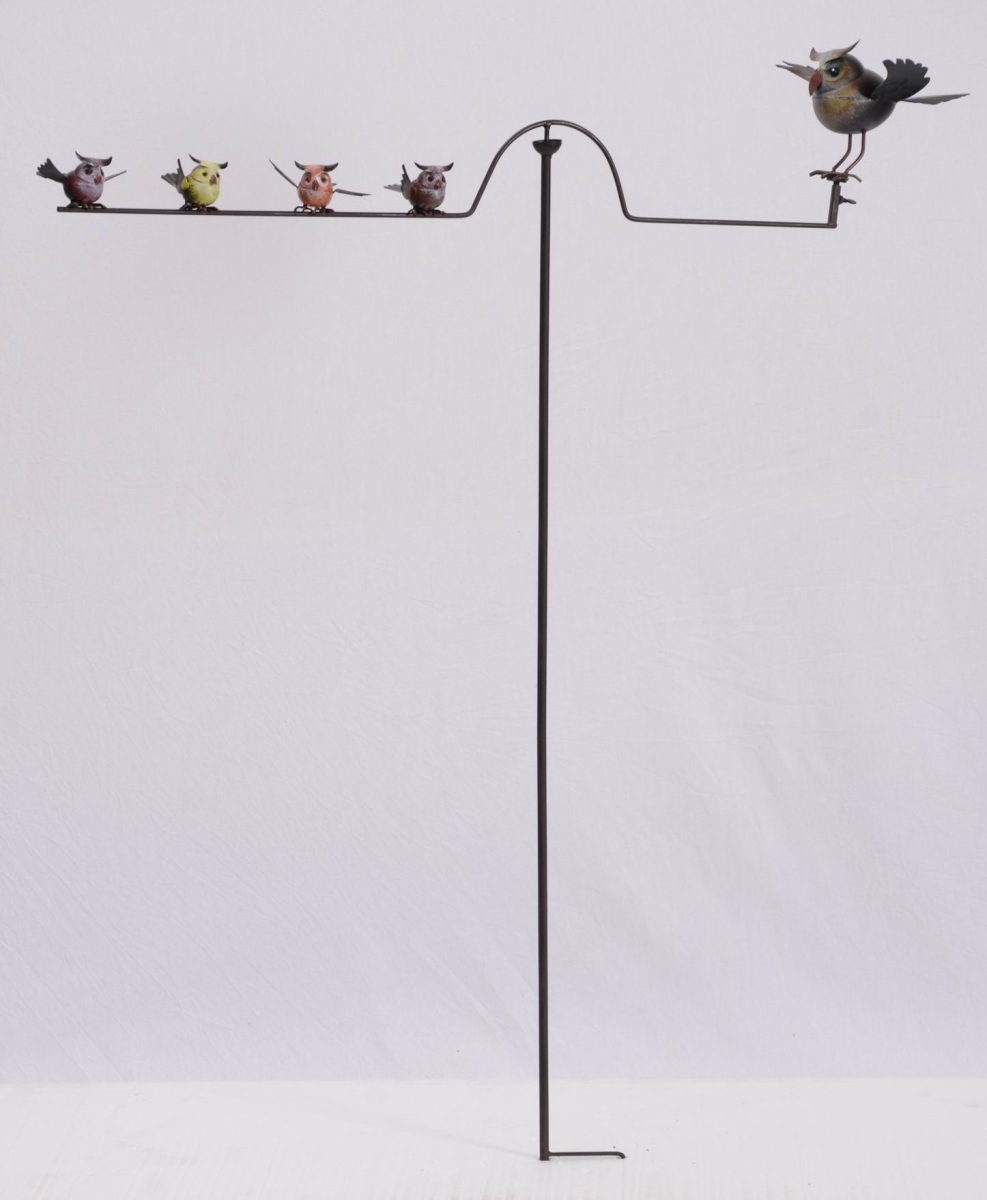 BM-GD6232 Owls Balancing On A Wire Garden Stake
