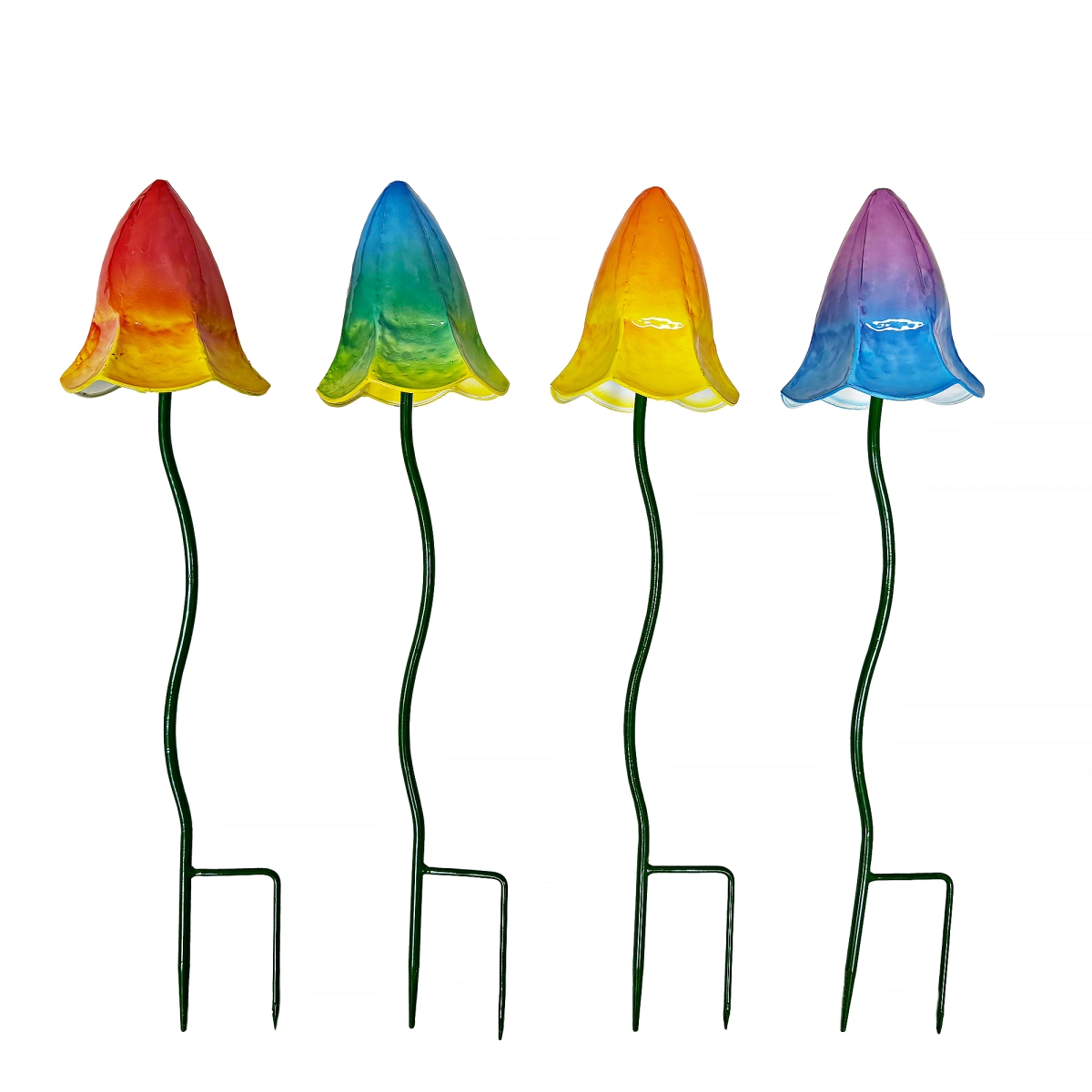 BM-JF2092 Set Of 4 Assorted Colors Mushroom Garden Stake