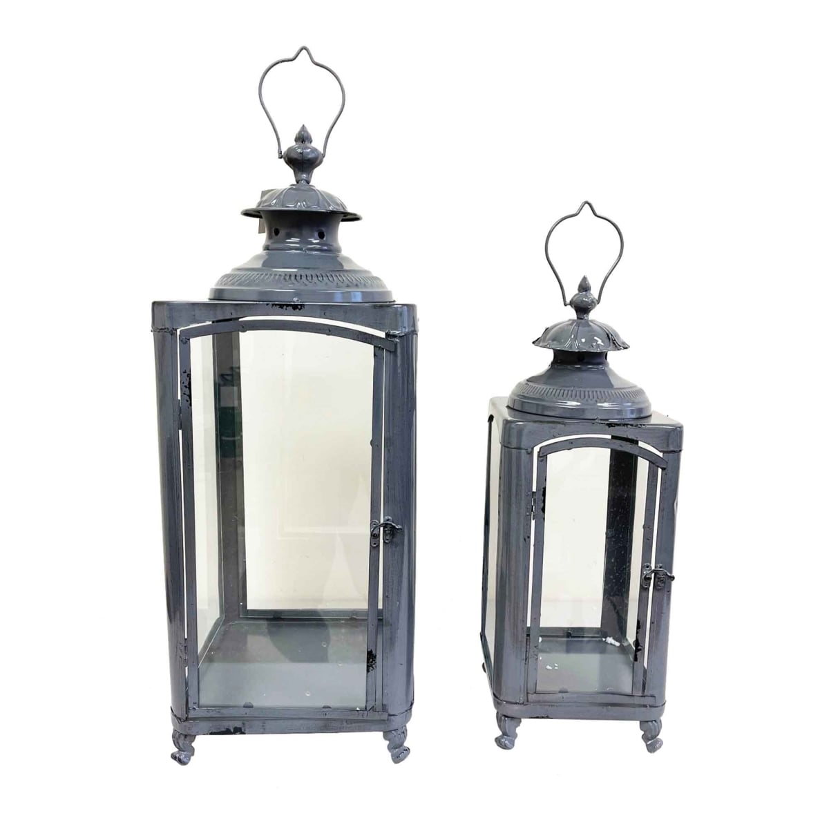 BM-HD3304 Set Of 2 Dark Grey With Handles Lanterns