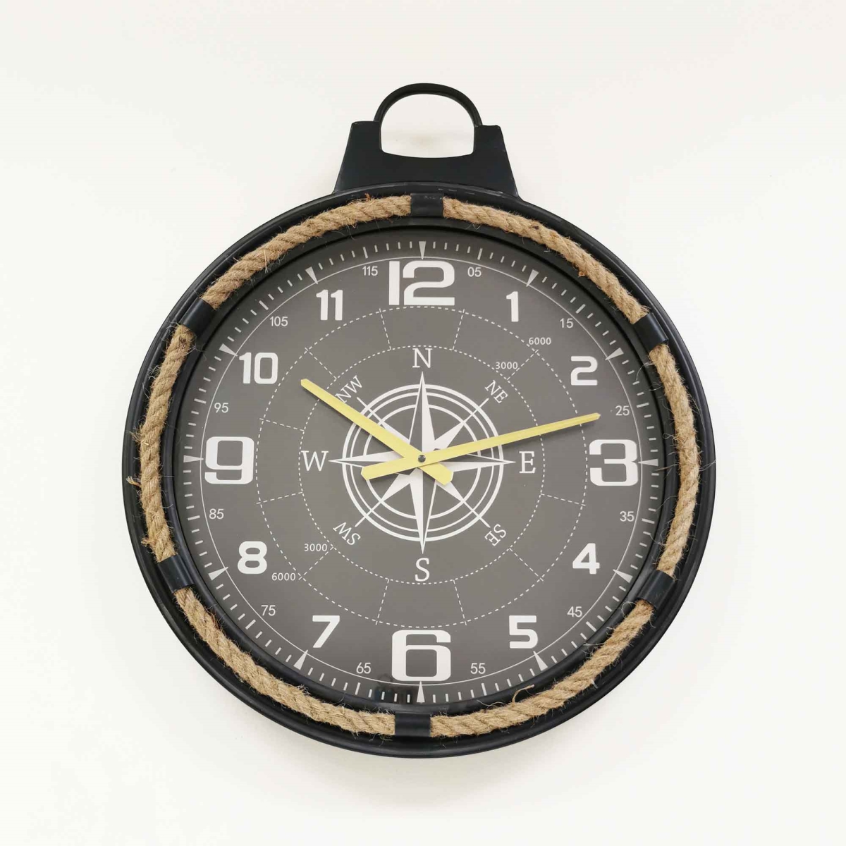 BM-CL7310 Padlock Look With Rope Accents And Compass Print Wall Clock