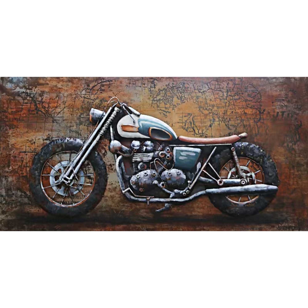 BM-WA3051 Hand Painted Motorcycle 3D Wall Decor