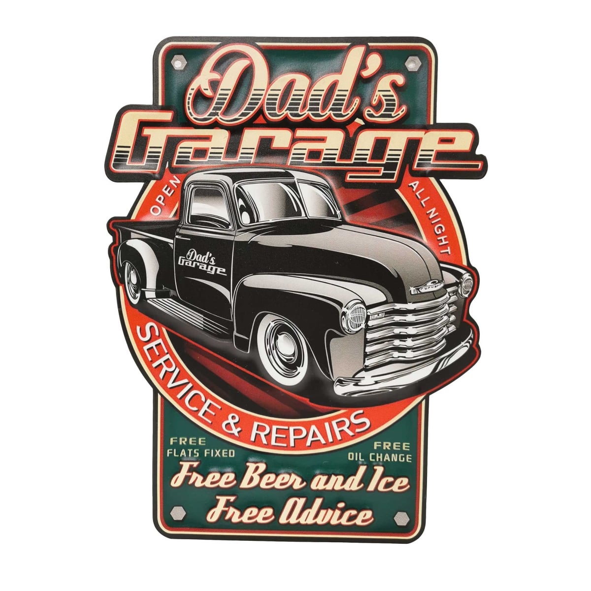 BM-JD1817 Dads Garage With Vintage Pick Up And Text Sign