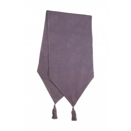 13 x 54 in. Ribbed Table Runner with Tassels, Purple