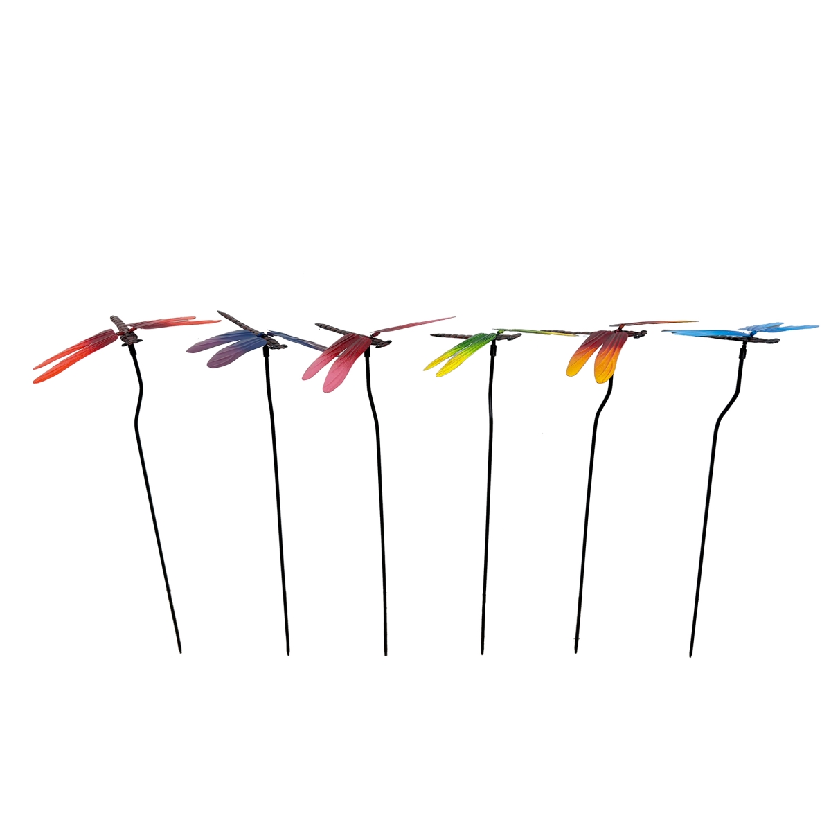 BM-GD6238 Set Of 6 Assorted Colours Dragonfly Garden Stake