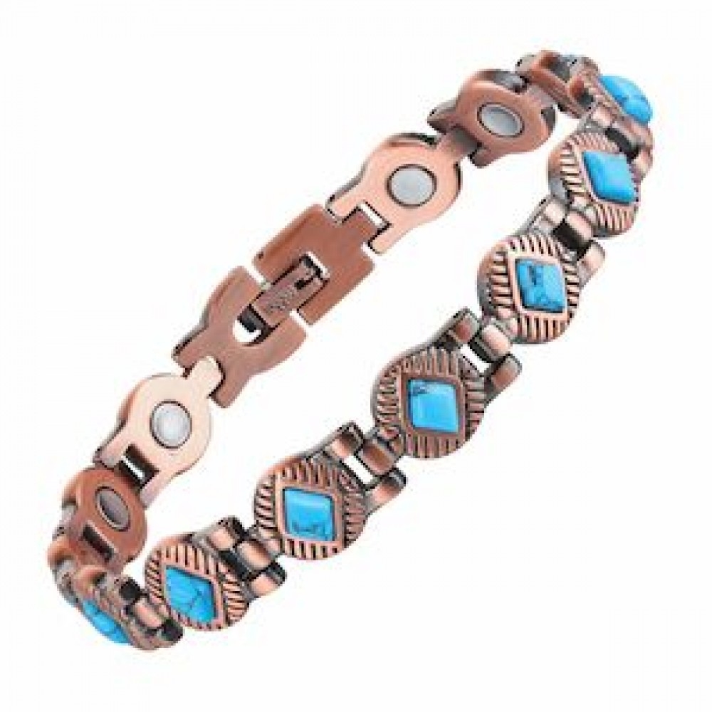 MJ-KSBR146 Turquoise Bohemian Pattern Copper Bracelet
