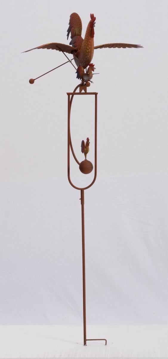 BM-GD6224 Rocking Roosters Garden Stake