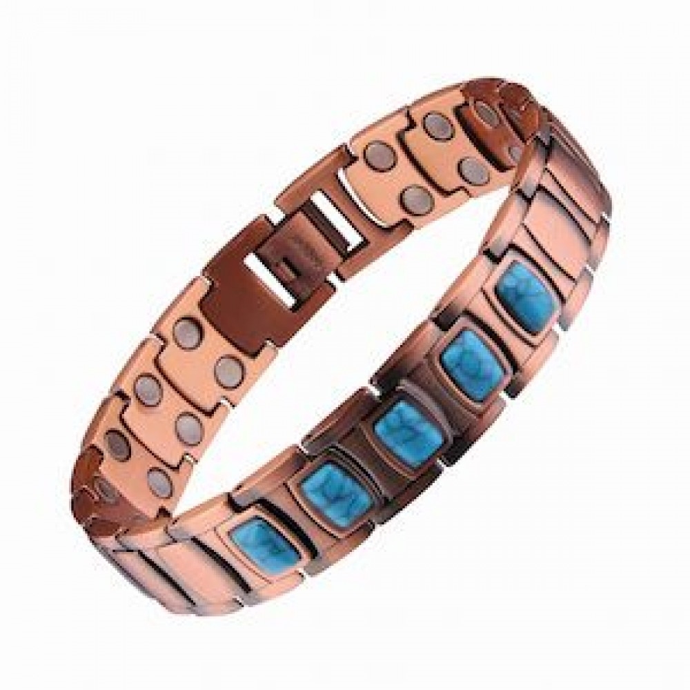 MJ-KSBR149 Turquoise Stone Pattern Copper Bracelet