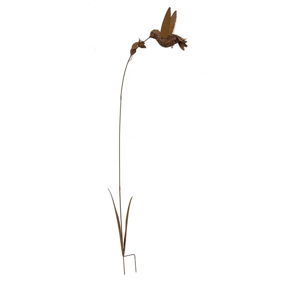 BM-GD6243 Rustic Hummingbird On A Flower Garden Stake
