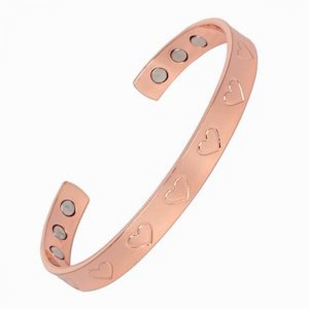 MJ-KSBG36 Heart Pattern High Polished Copper Bangle