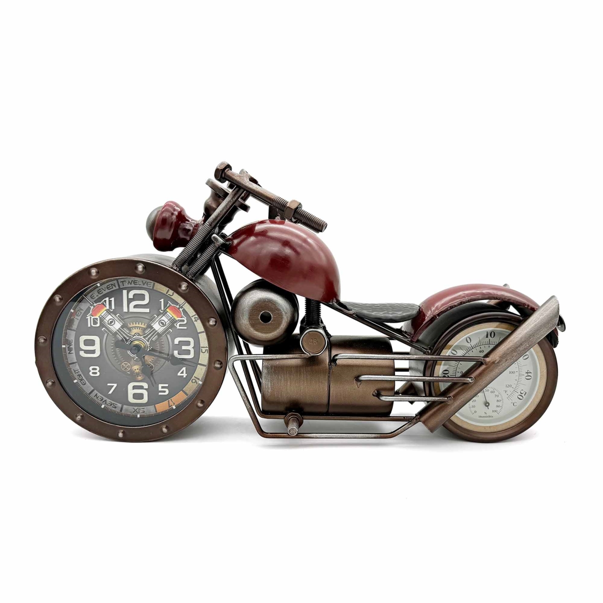 BM-TC3017 Motorcycle With Clock And Temperature Wheels Figurine