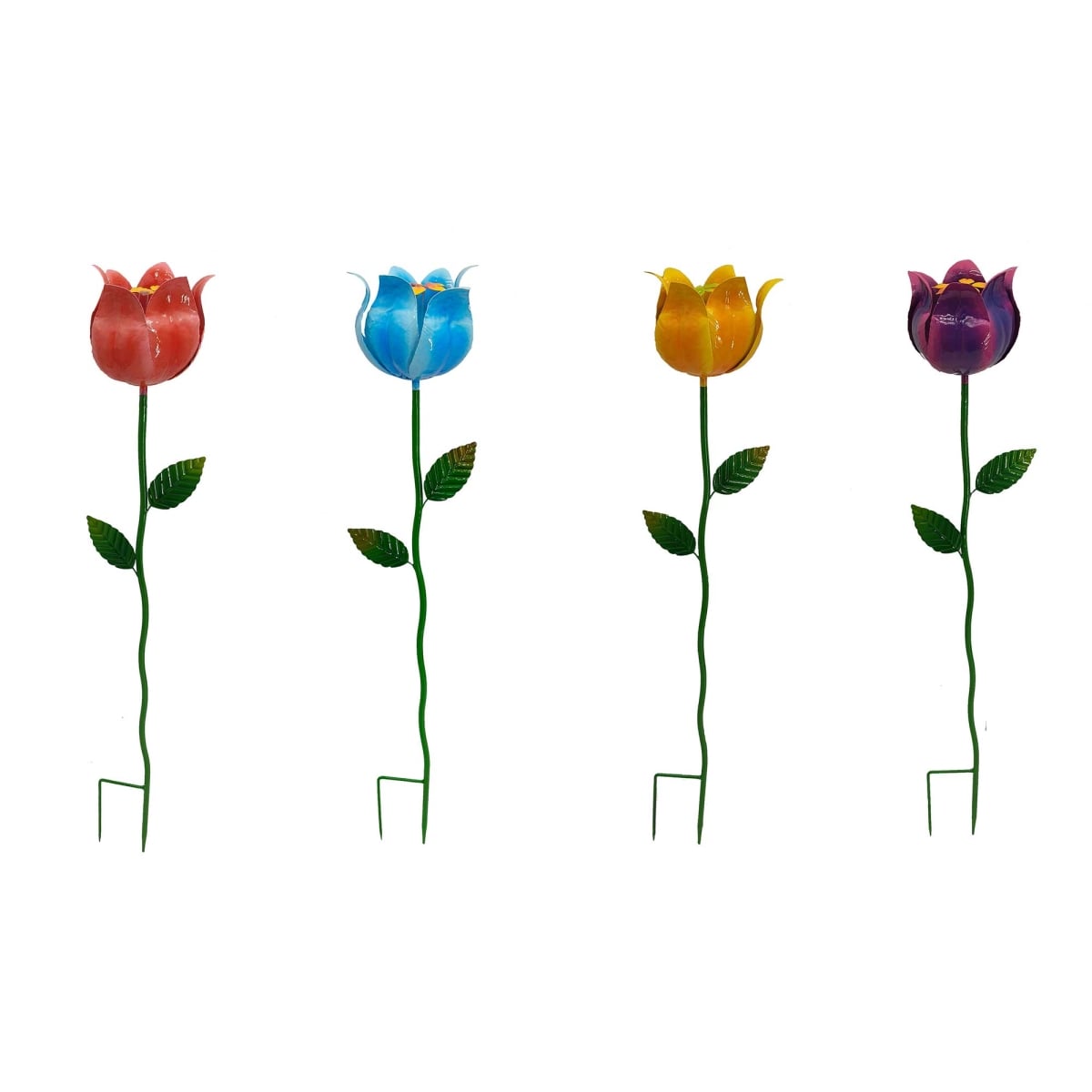 BM-JF2082 Set Of 4 Assorted Colors Tulips Stake