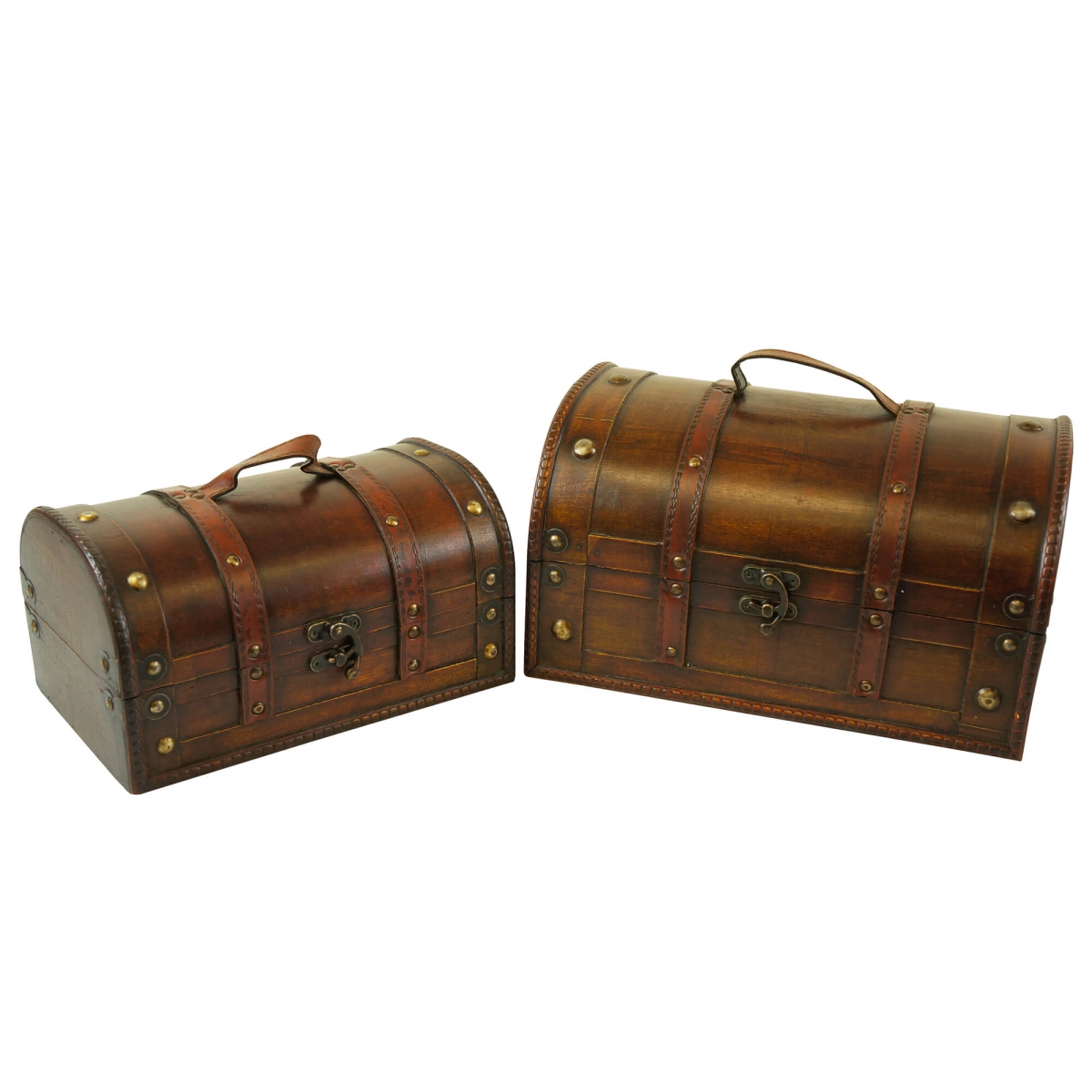 BM-XLG17303 Set Of 2 Dome Shape With Handles And Latch Decorative Boxes